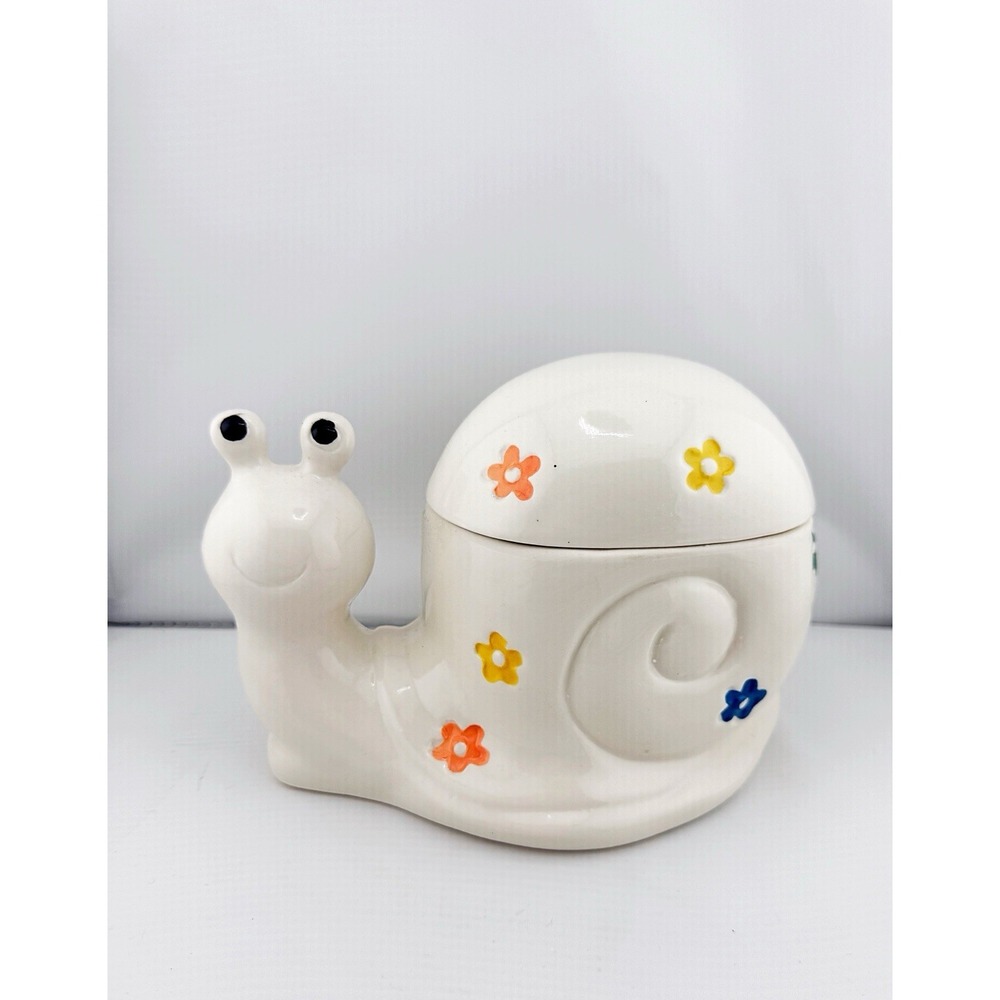 Ceramic Snail Shaped Outdoor Patio Tabletop Decor